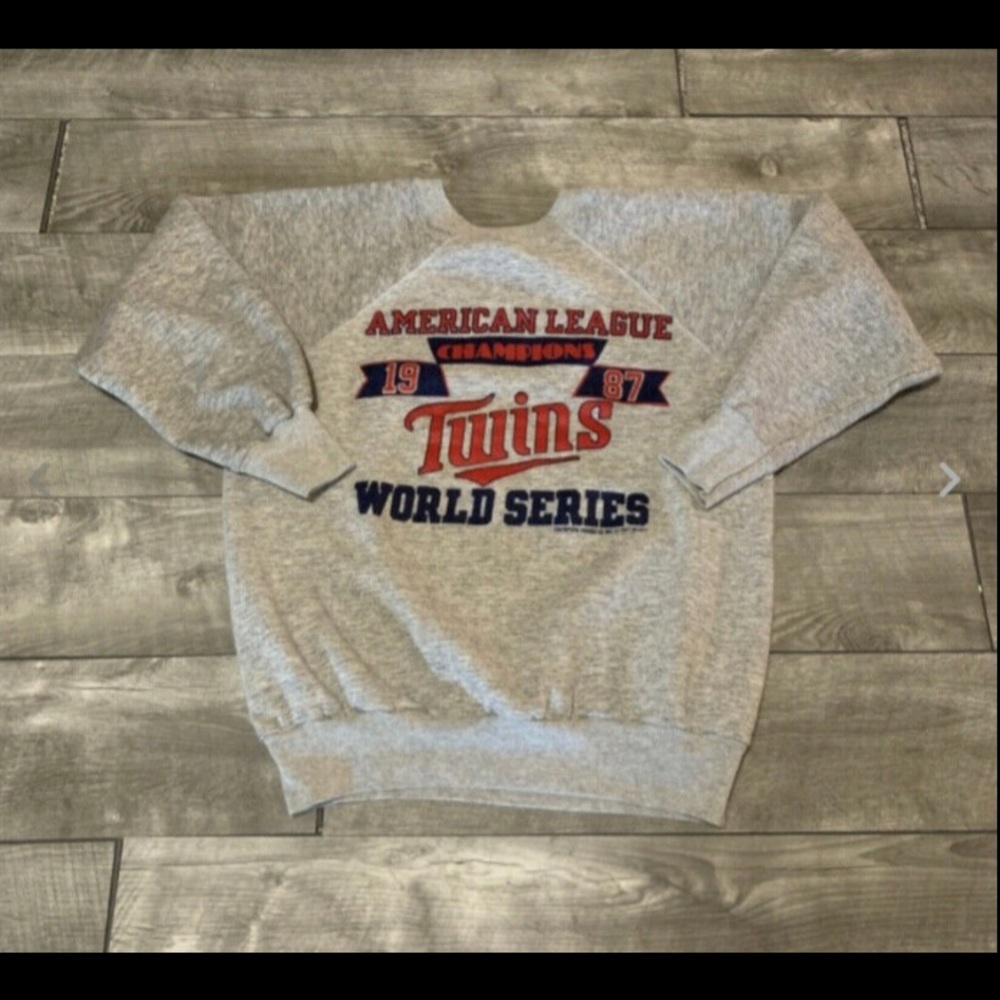 Vintage Champion 1987 MINNESOTA TWINS World Series Sweatshirt Pullover Jumper LG